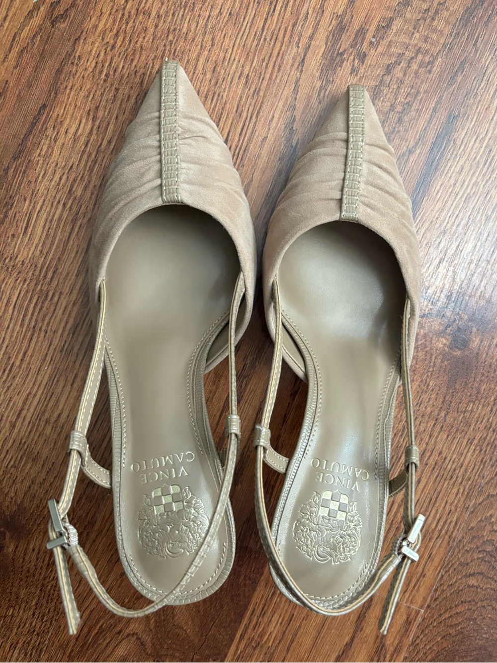 Vince Camuto Taupe Pointed Slingback Pumps - Picture 5 of 6